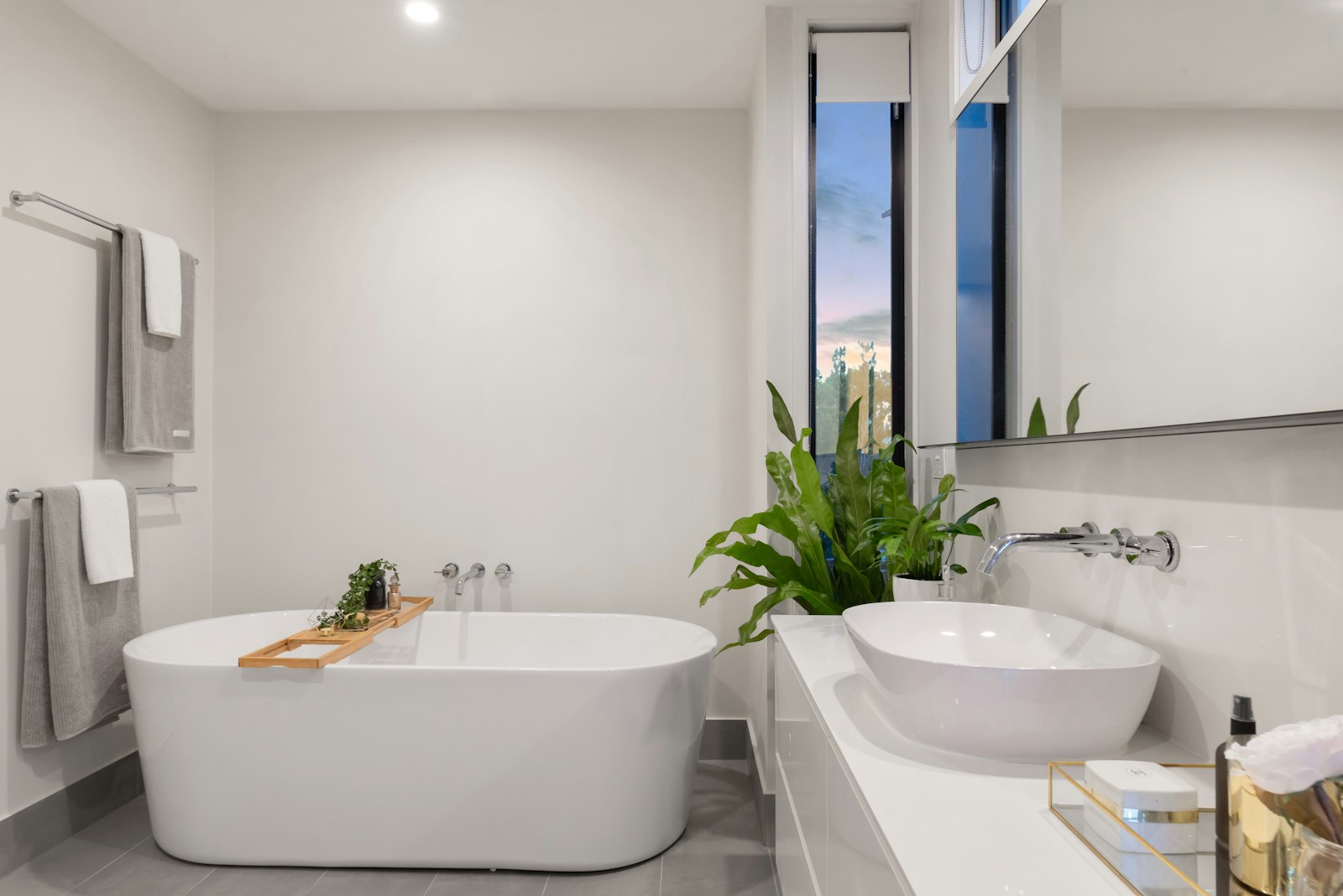 Contemporary bathroom and basin